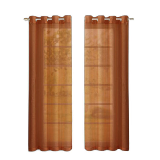 Set of Two 84"  Rust Solid Modern Window Panels-0
