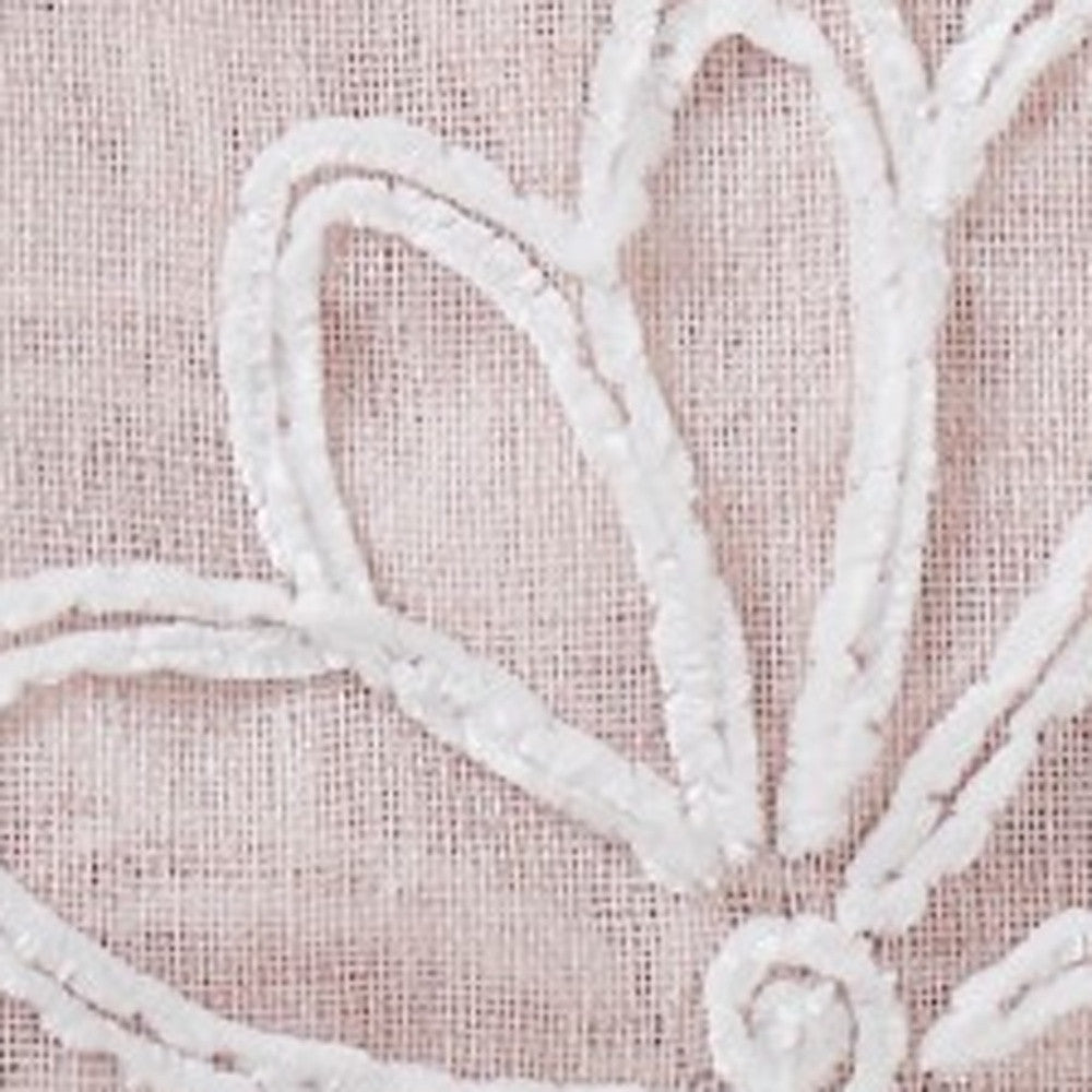 Set of Two 84"  Blush Floral Embroidered Window Panels-3
