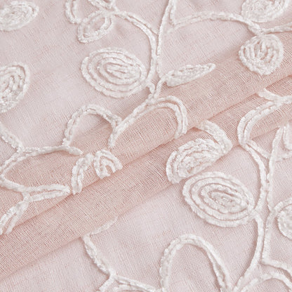 Set of Two 84"  Blush Floral Embroidered Window Panels-8