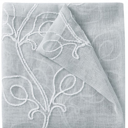 Set of Two 84"  Silver Boho Embroidered Window Panels-4