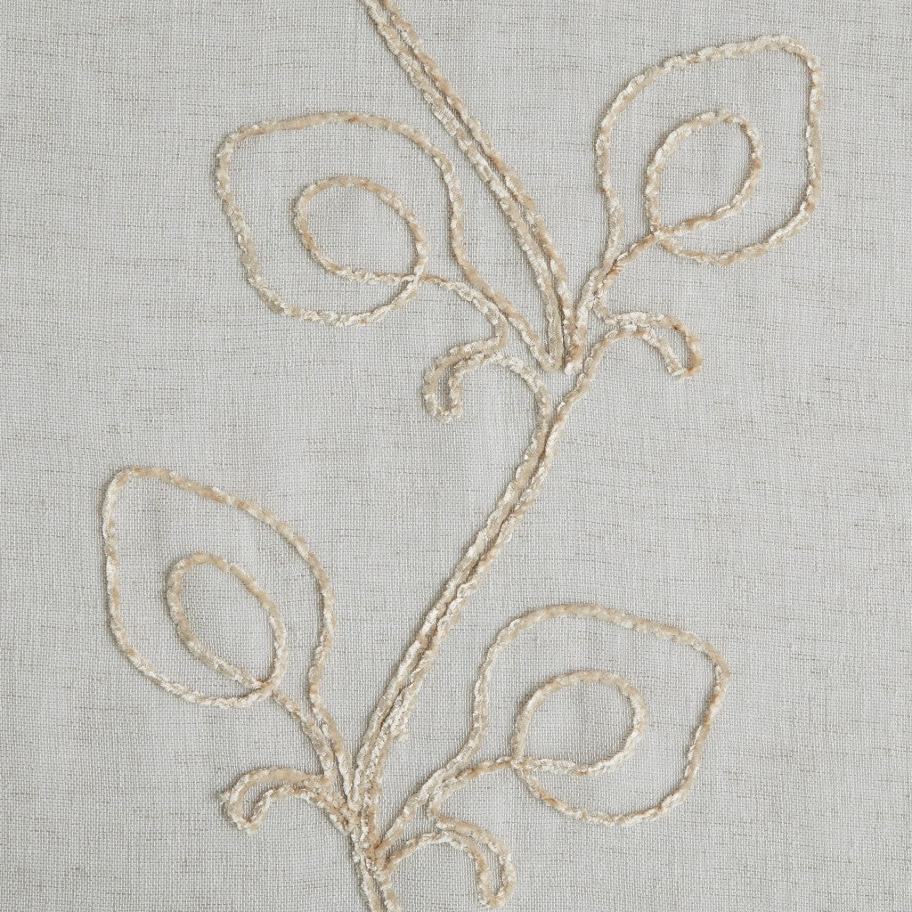 Set of Two 84" Beige Boho Embroidered Window Panels-5