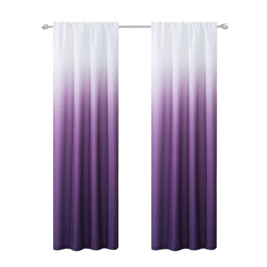 Set of Two 84"  Purple Ombre Window Curtain Panels-1