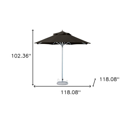 10' Black Polyester Round Market Patio Umbrella-3