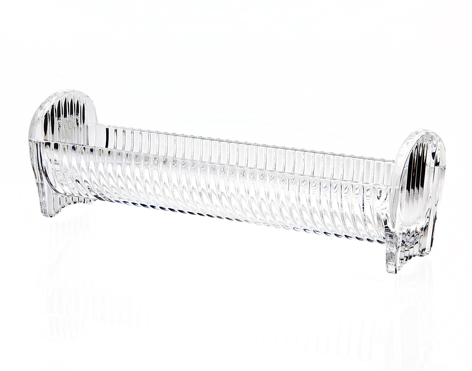9" Clear Rectangular Crystal Cracker Tray-1