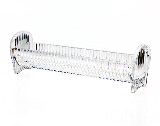 9" Clear Rectangular Crystal Cracker Tray-1