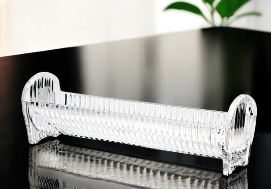 9" Clear Rectangular Crystal Cracker Tray-0