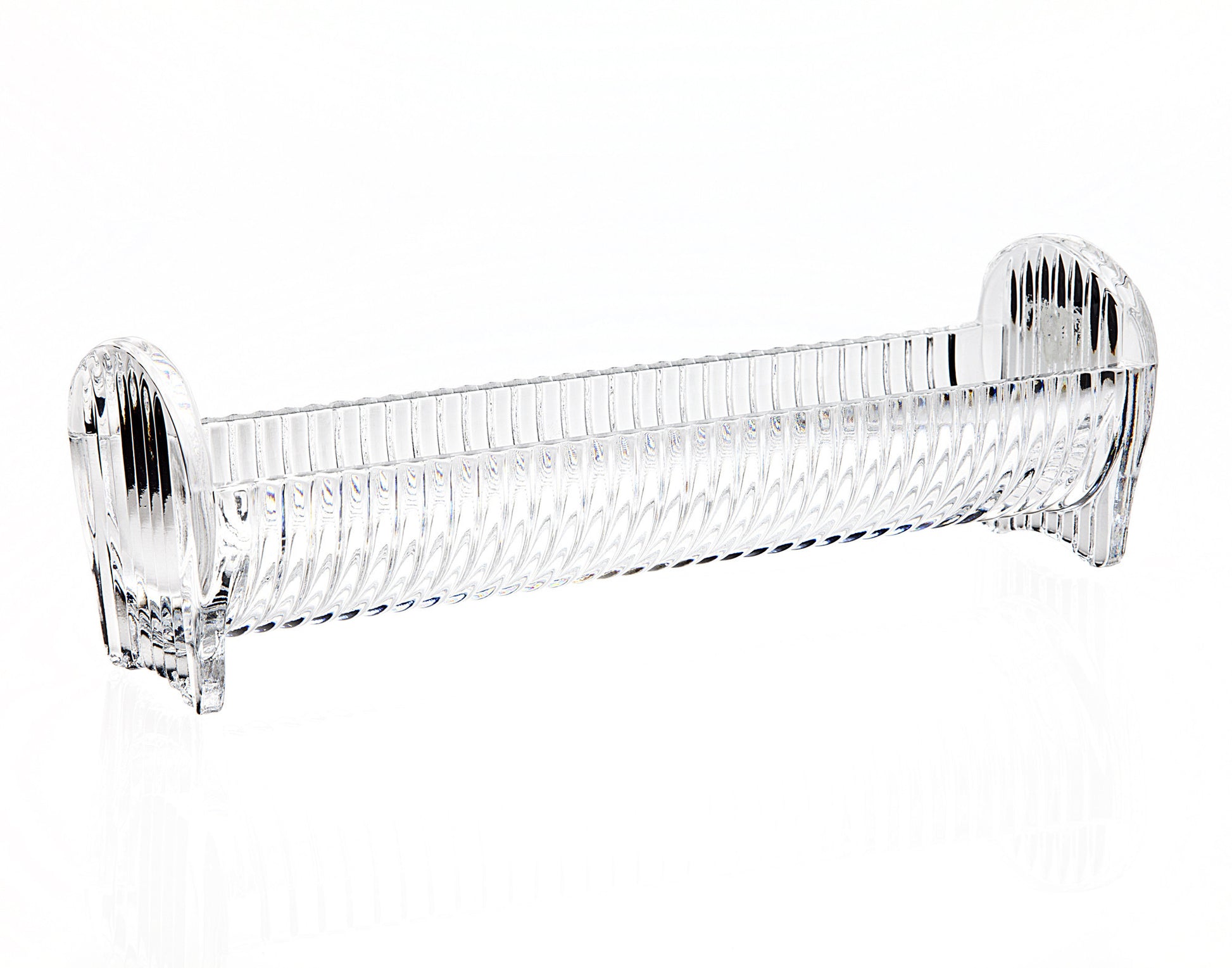 9" Clear Rectangular Crystal Cracker Tray-3