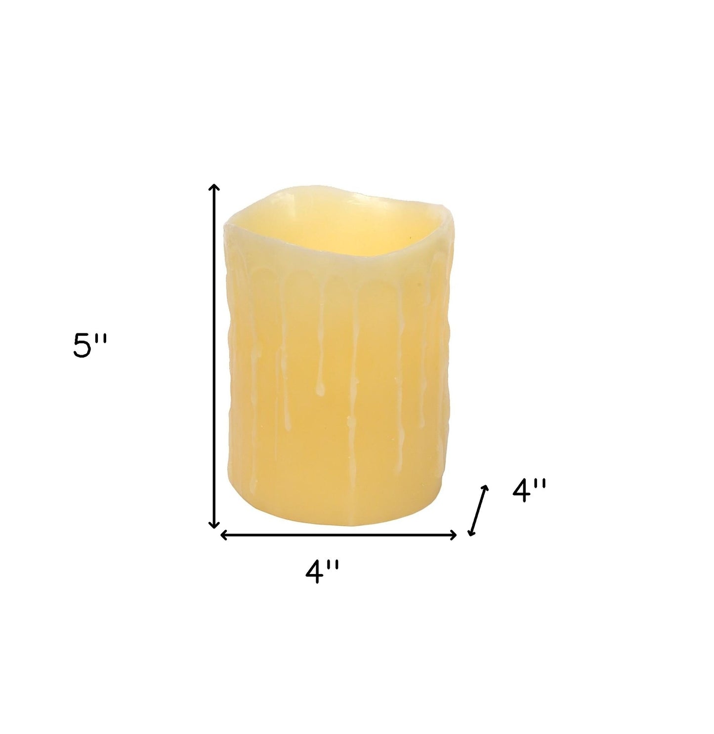 Set of Three Yellow Flameless Pillar Candle-4