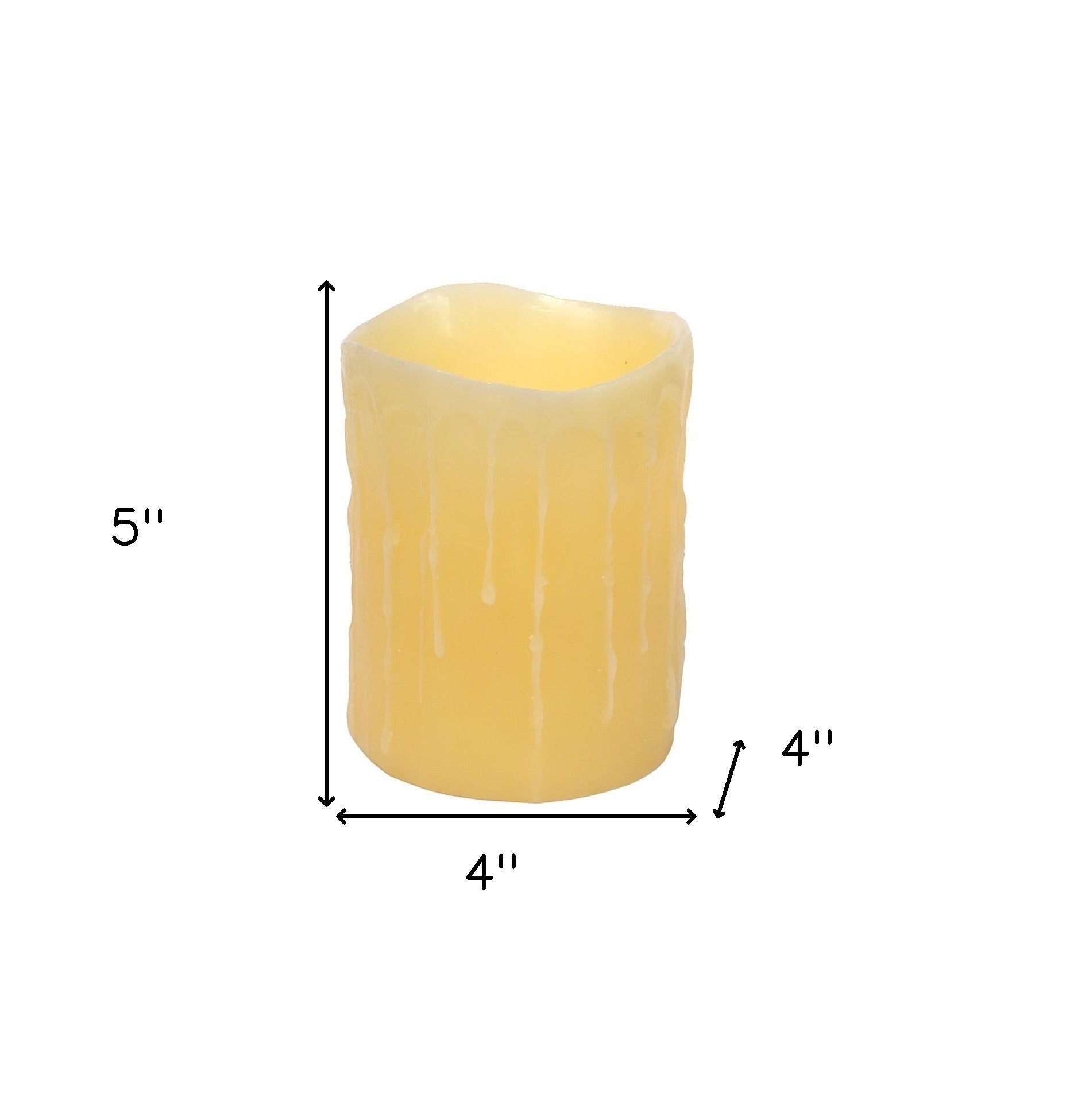 Set of Three Yellow Flameless Pillar Candle-4