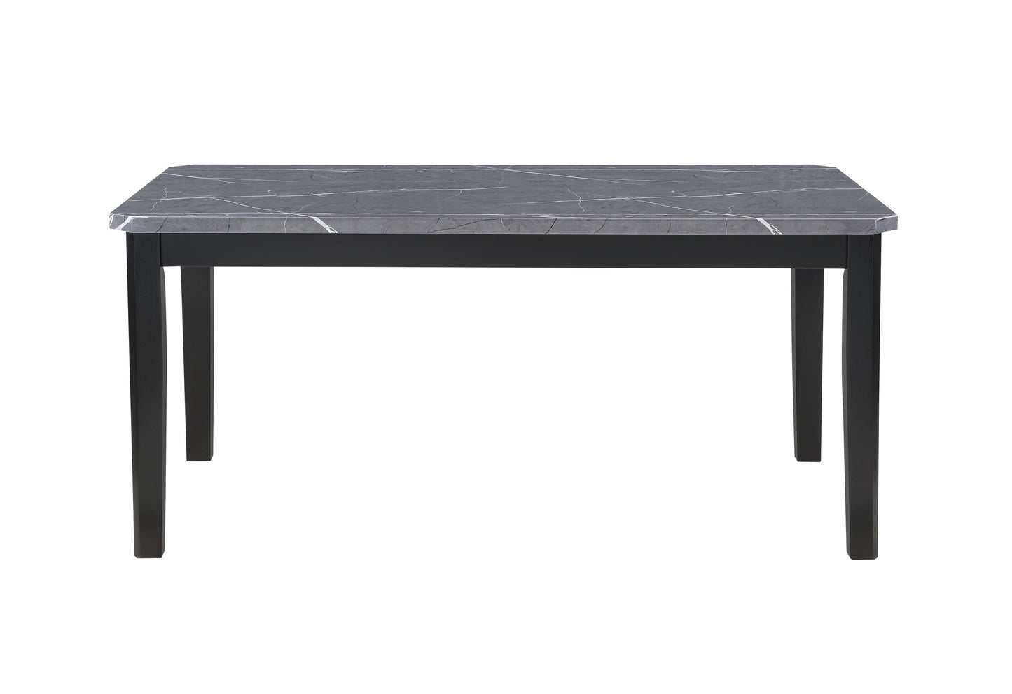 66" Dark Gray Faux Marble and Wood Dining Table-2