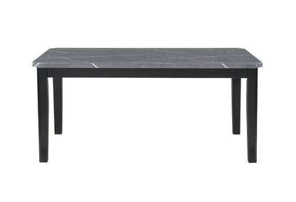66" Dark Gray Faux Marble and Wood Dining Table-2