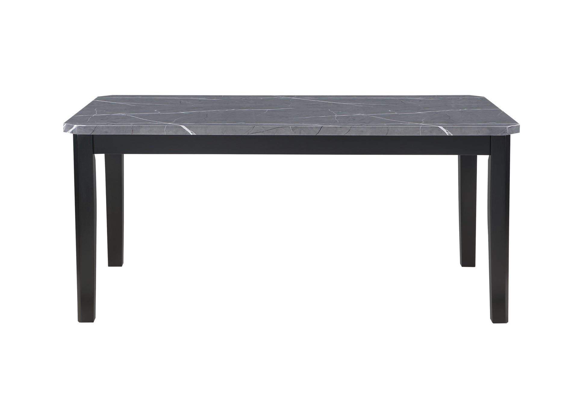 66" Dark Gray Faux Marble and Wood Dining Table-3