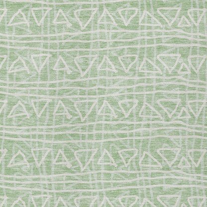 8' X 10' Mint Green Artichoke Green And Ivory Geometric Washable Indoor Outdoor Area Rug-4