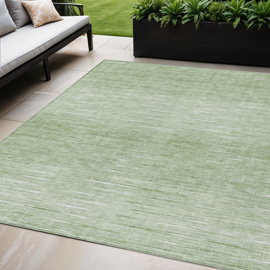 5' X 8' Artichoke Green And Green Abstract Washable Indoor Outdoor Area Rug-0