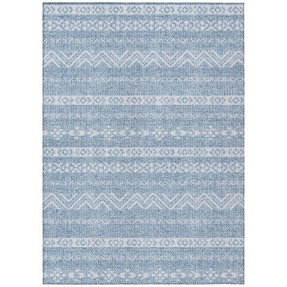 3' X 5' Blue And Denim Blue Southwestern Washable Indoor Outdoor Area Rug-1