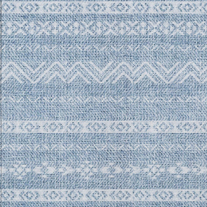 3' X 5' Blue And Denim Blue Southwestern Washable Indoor Outdoor Area Rug-4