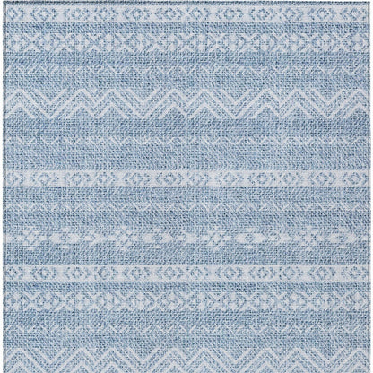 3' X 5' Blue And Denim Blue Southwestern Washable Indoor Outdoor Area Rug-5