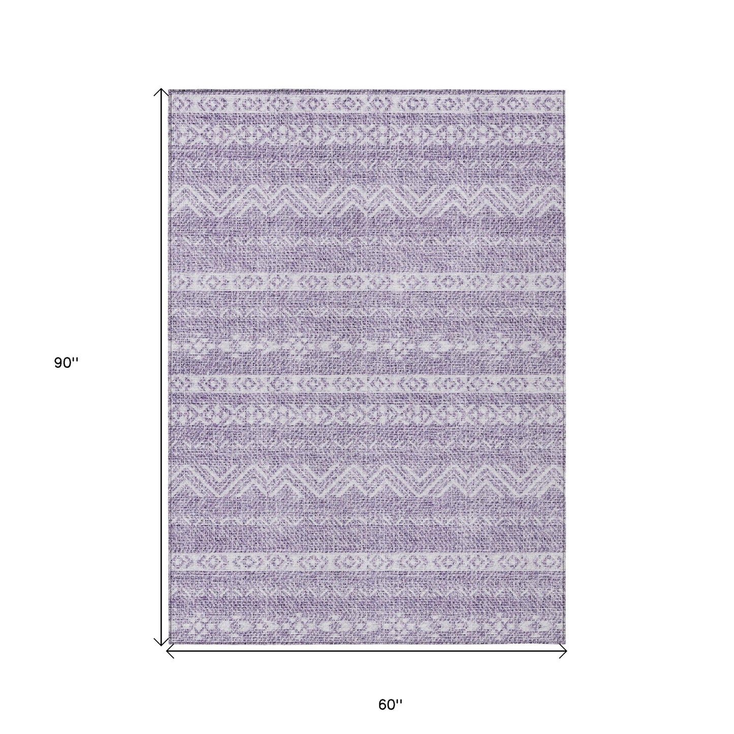 5' X 8' Purple And Lavender Southwestern Washable Indoor Outdoor Area Rug-2
