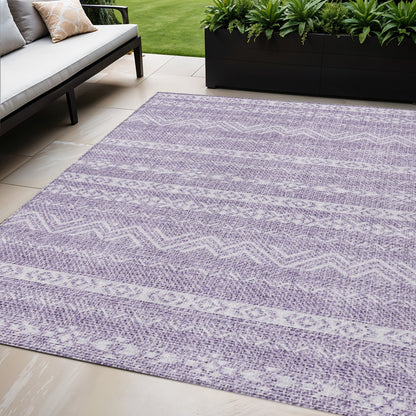 5' X 8' Purple And Lavender Southwestern Washable Indoor Outdoor Area Rug-0