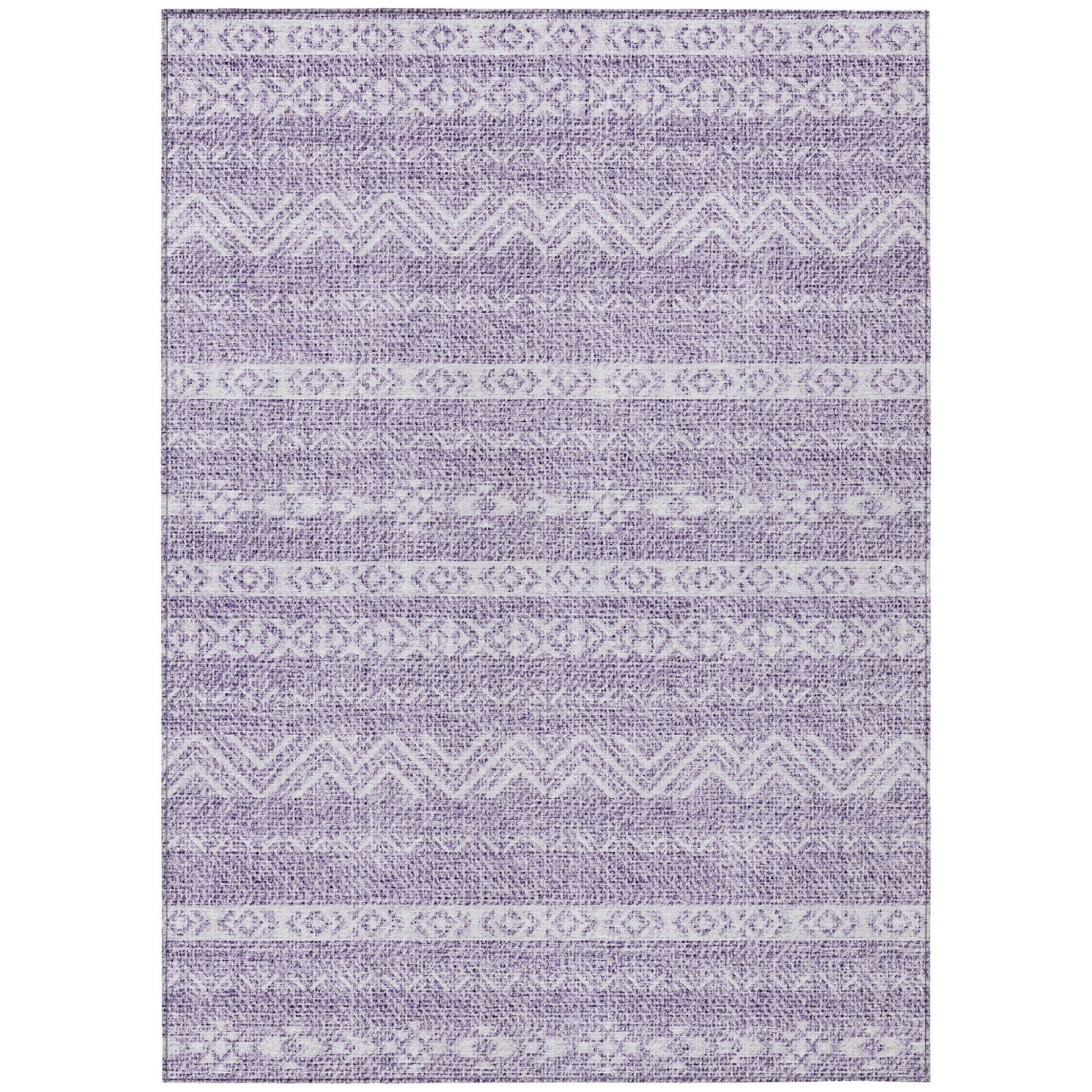 5' X 8' Purple And Lavender Southwestern Washable Indoor Outdoor Area Rug-1