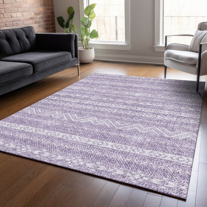 5' X 8' Purple And Lavender Southwestern Washable Indoor Outdoor Area Rug-7