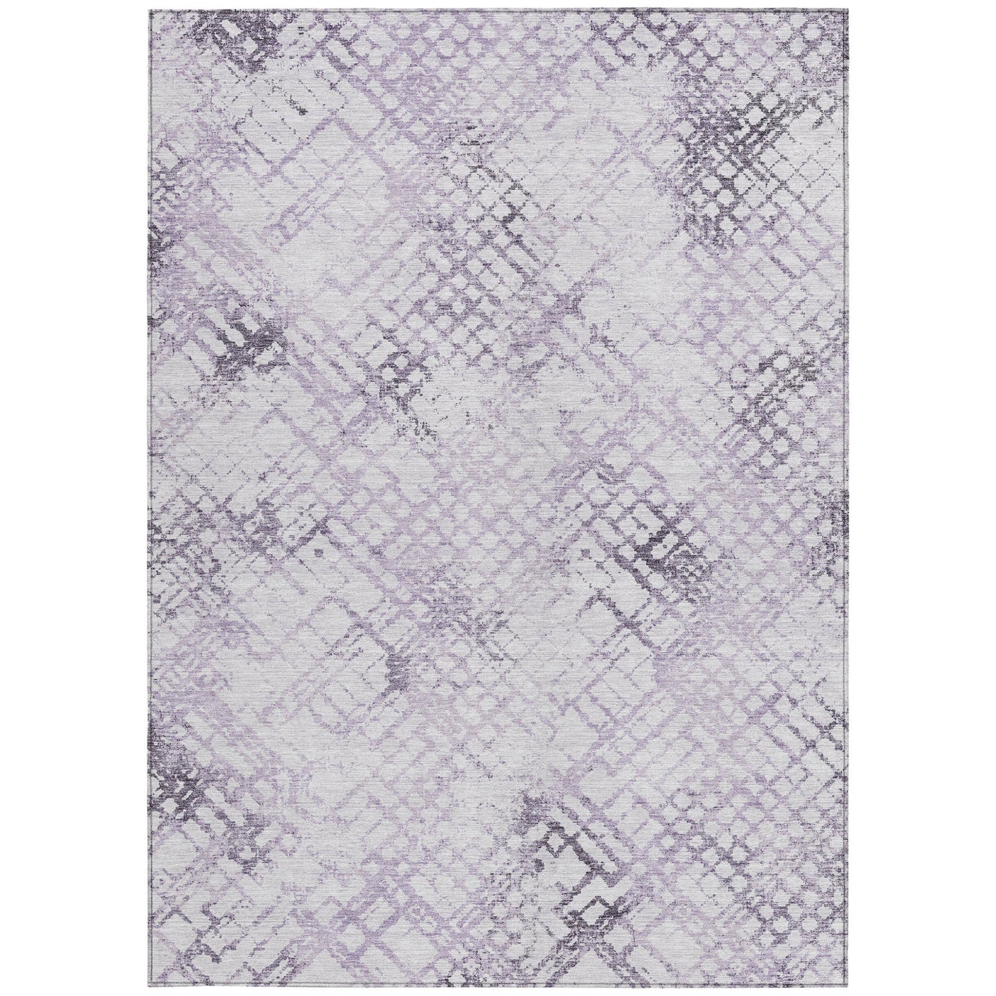 9' X 12' Purple Lavender And Silver Geometric Washable Indoor Outdoor Area Rug-6