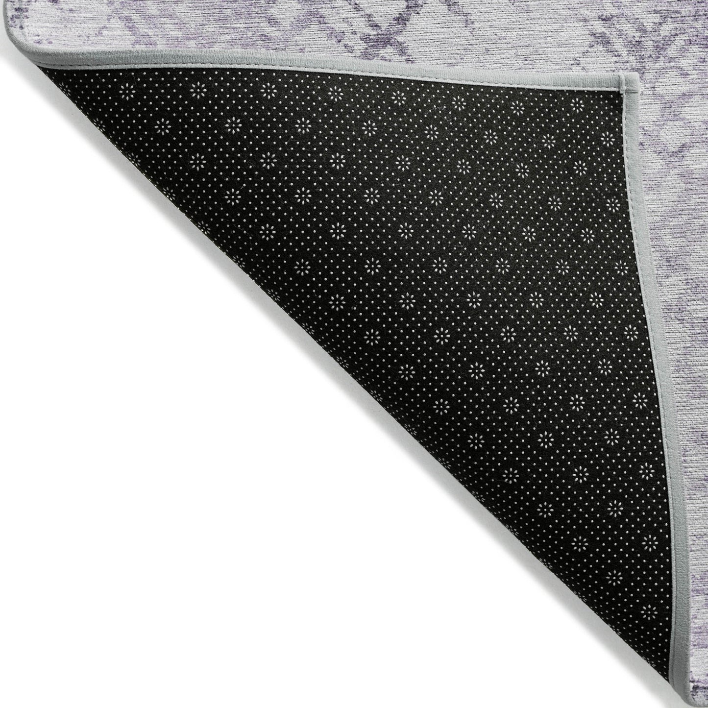 9' X 12' Purple Lavender And Silver Geometric Washable Indoor Outdoor Area Rug-3