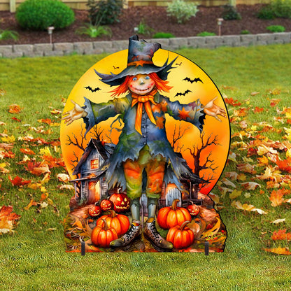 Halloween Scarecrow Freestanding Decor - Halloween Outdoor Decor by G. Debrekht - Halloween Decor- 8652798F-2