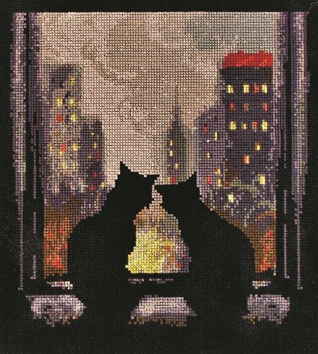 Cats on the window Counted cross stitch kit 1093A-0