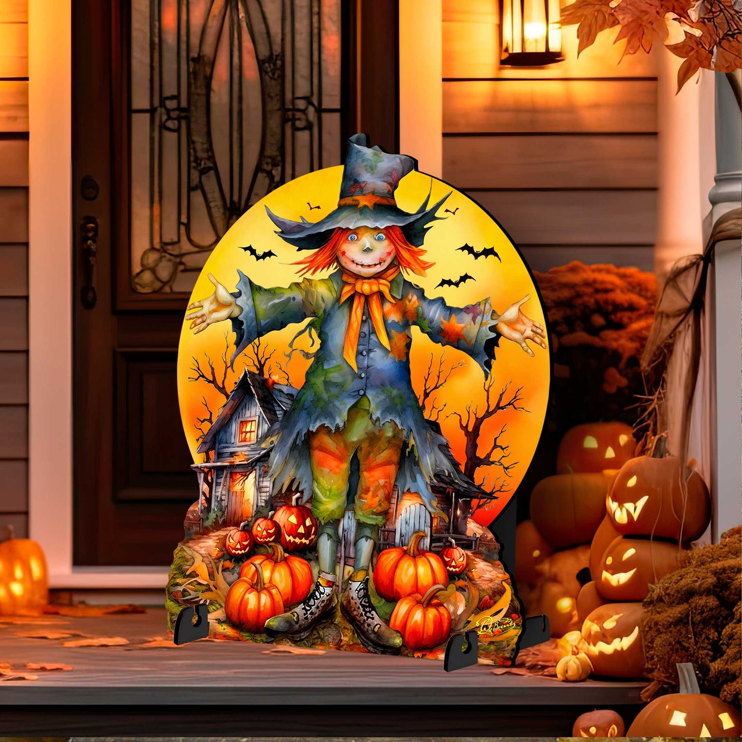 Halloween Scarecrow Freestanding Decor - Halloween Outdoor Decor by G. Debrekht - Halloween Decor- 8652798F-3