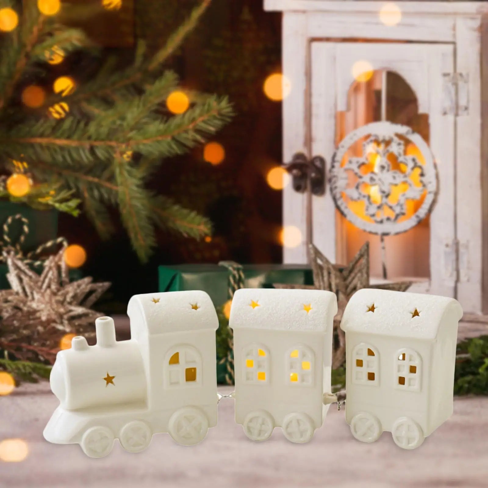 Lighted Christmas Train Decor-3