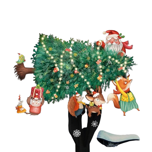 Christmas Window Stickers - Xmas Tree Cartoon Glass Decals-0