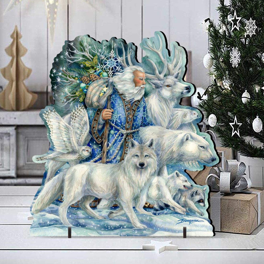 Cool Winds Father Winter Animals Wildlife Outdoor Decor by J. Bergsma - Wildlife Holiday Decor - 8591862F-JB-2