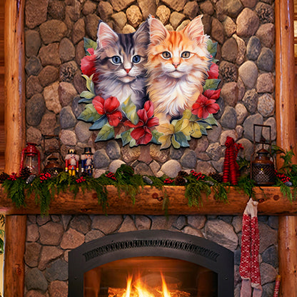 Cute Kittens Holiday Door Decor Wall Decor by G. Debrekht - Pets Decor - 8611091H-2